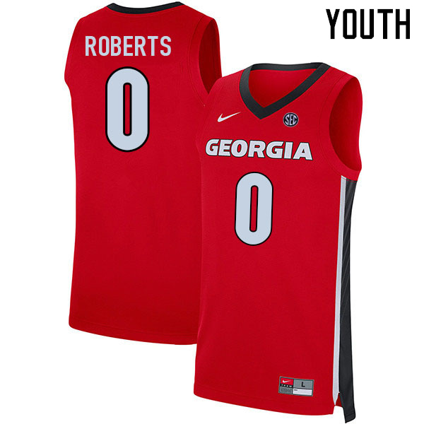 Youth #0 Terry Roberts Georgia Bulldogs College Basketball Jerseys Sale-Red - Click Image to Close